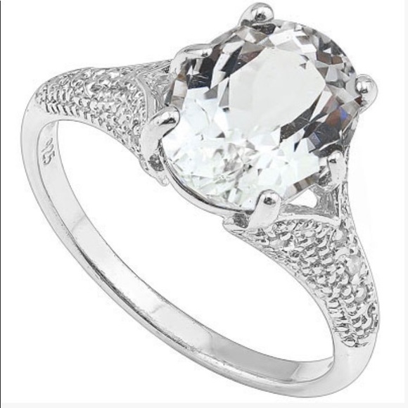 White Topaz and diamond ring - Picture 2 of 6